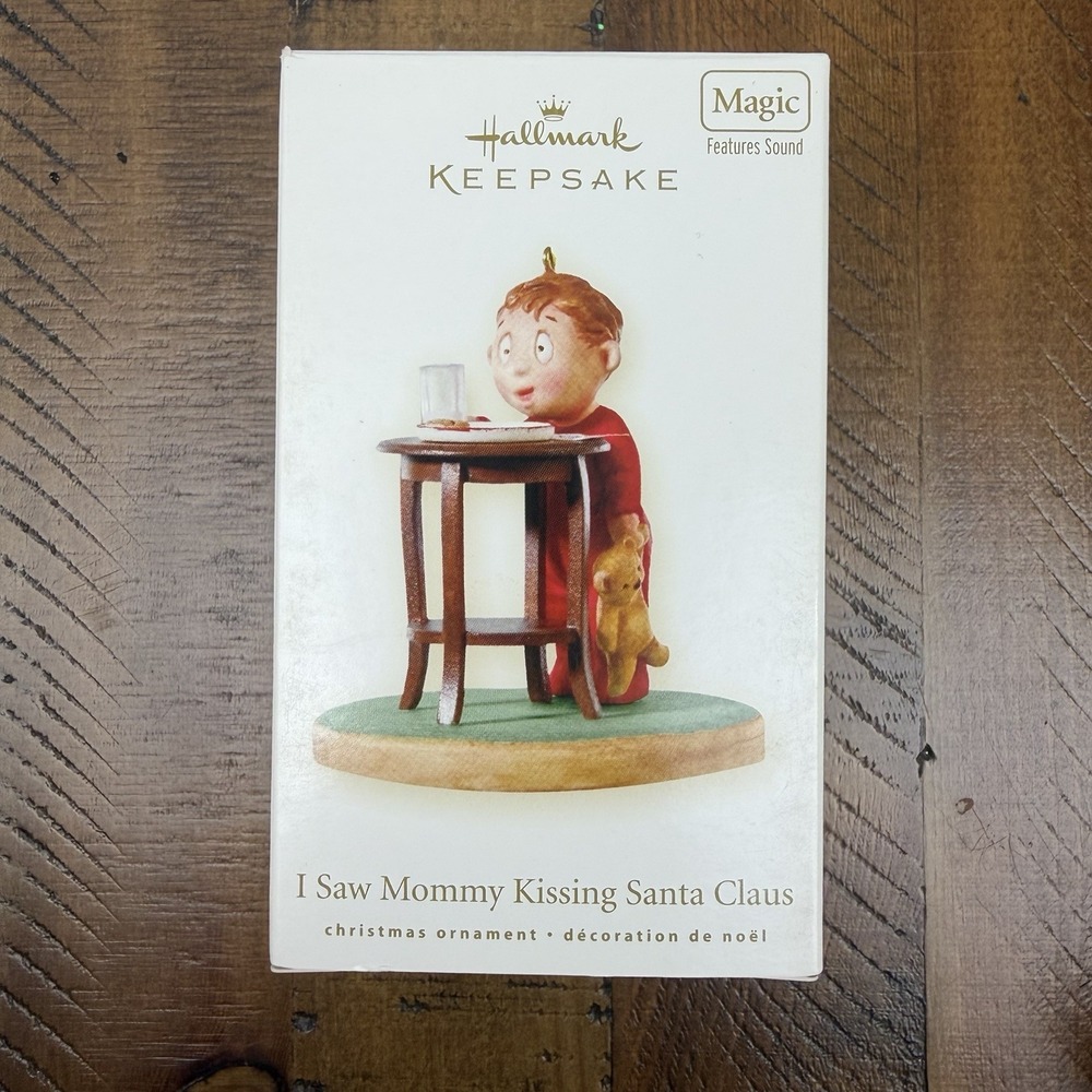 Vintage 2008 Hallmark Keepsake I Saw Mommy Kissing Santa Claus Ornament NIB